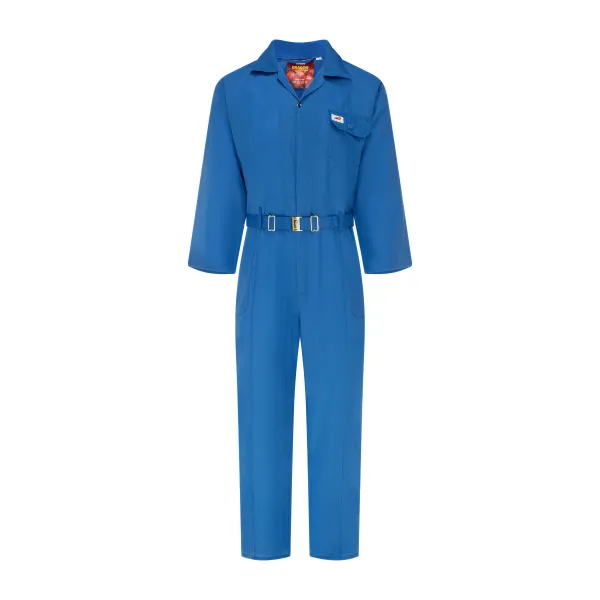 Eragon Coverall TEC 2009 blue front view with collar, chest pocket and waist belt