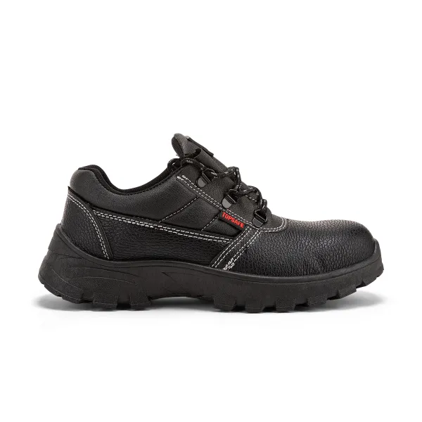 Safety Shoes TSFP 2078 black front view with lace-up fastening, padded collar and chunky tread sole