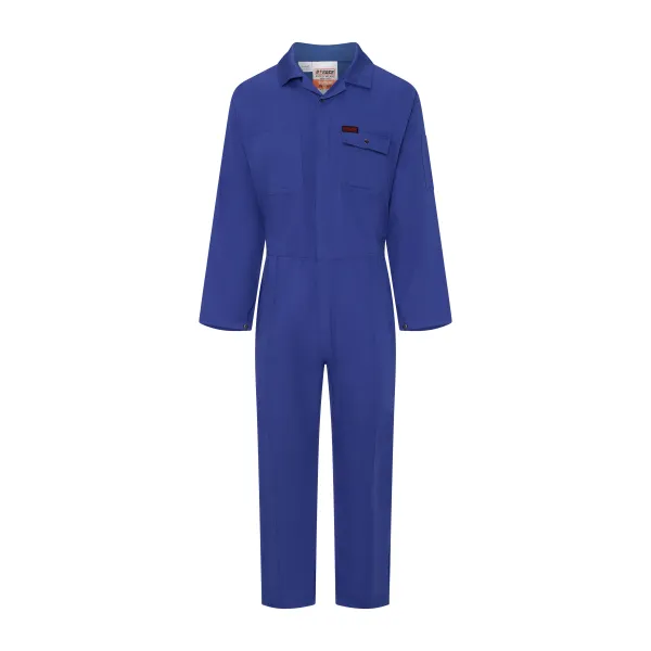 Supreme Coverall BSC 0800 Blue front view with chest flap pocket, collar and long sleeves
